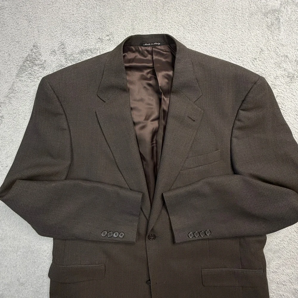 Murano Italy Brown Worsted Wool Blazer Sport Coat Mens 44 Dillard's B24 6428